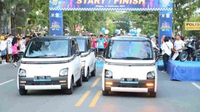 Hari Lalu Lintas Bhayangkara, Ditlantas Polda Sulteng Gelar Parade Mobil Listrik dan Fun Run