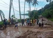 Dihantam Banjir, Jalur Trans di Desa Uevolo Kecamatan Siniu Terganggu