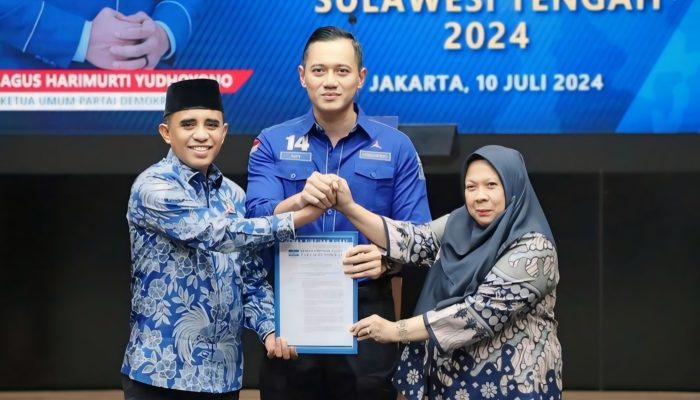 SAH! Partai Demokrat Usung Anwar Hafid-Reny Lamadjido di Pilgub Sulteng 2024