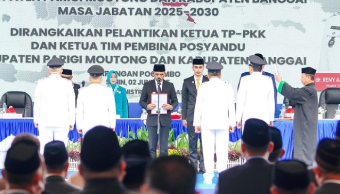 Gubernur Sulteng Lantik Bupati Parigi Moutong dan Banggai, Dorong Akselerasi Pembangunan