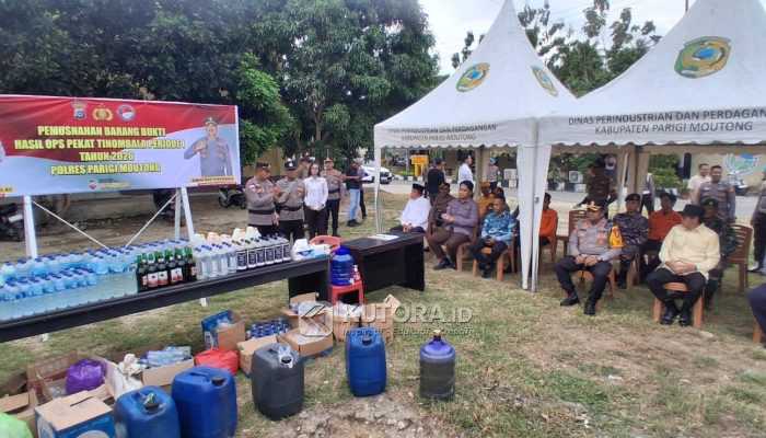 Operasi Ketupat Tinombala 2026 Digelar, Polres Parigi Moutong Musnahkan Ratusan Liter Miras