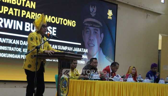 Pelantikan 139 Pejabat di Parimo, Bupati Erwin Warning Praktik Calo Jabatan